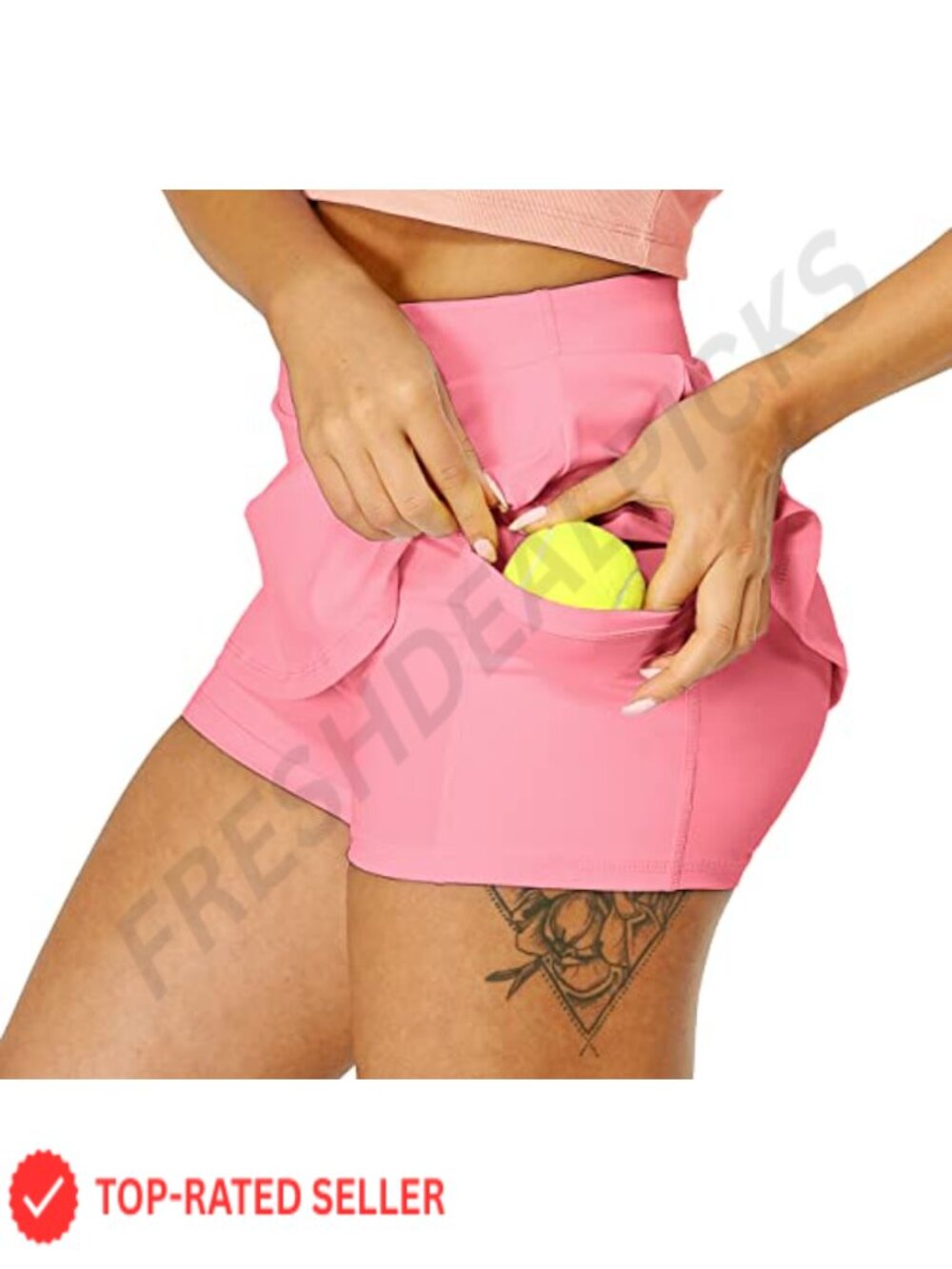 Pleated Tennis Skirt with Pockets & Shorts, Athletic Golf Skort - Picture 2 of 5